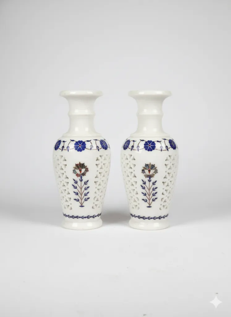 Blue Pottery Style Vases
